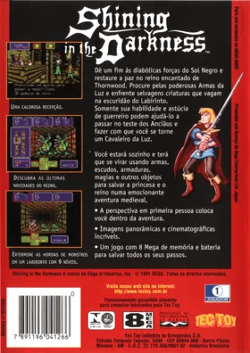 Shining in the Darkness (Brazil) box cover back